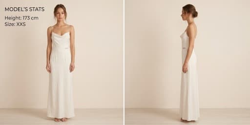Editorial photography of a model in a white dress, captured during the Atelier Aurelina store review.